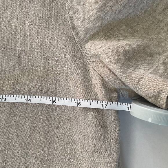 Vintage Colorblock Linen Short Sleeve Maxi Dress, Black, Tan, Size 12 - Picture 7 of 11